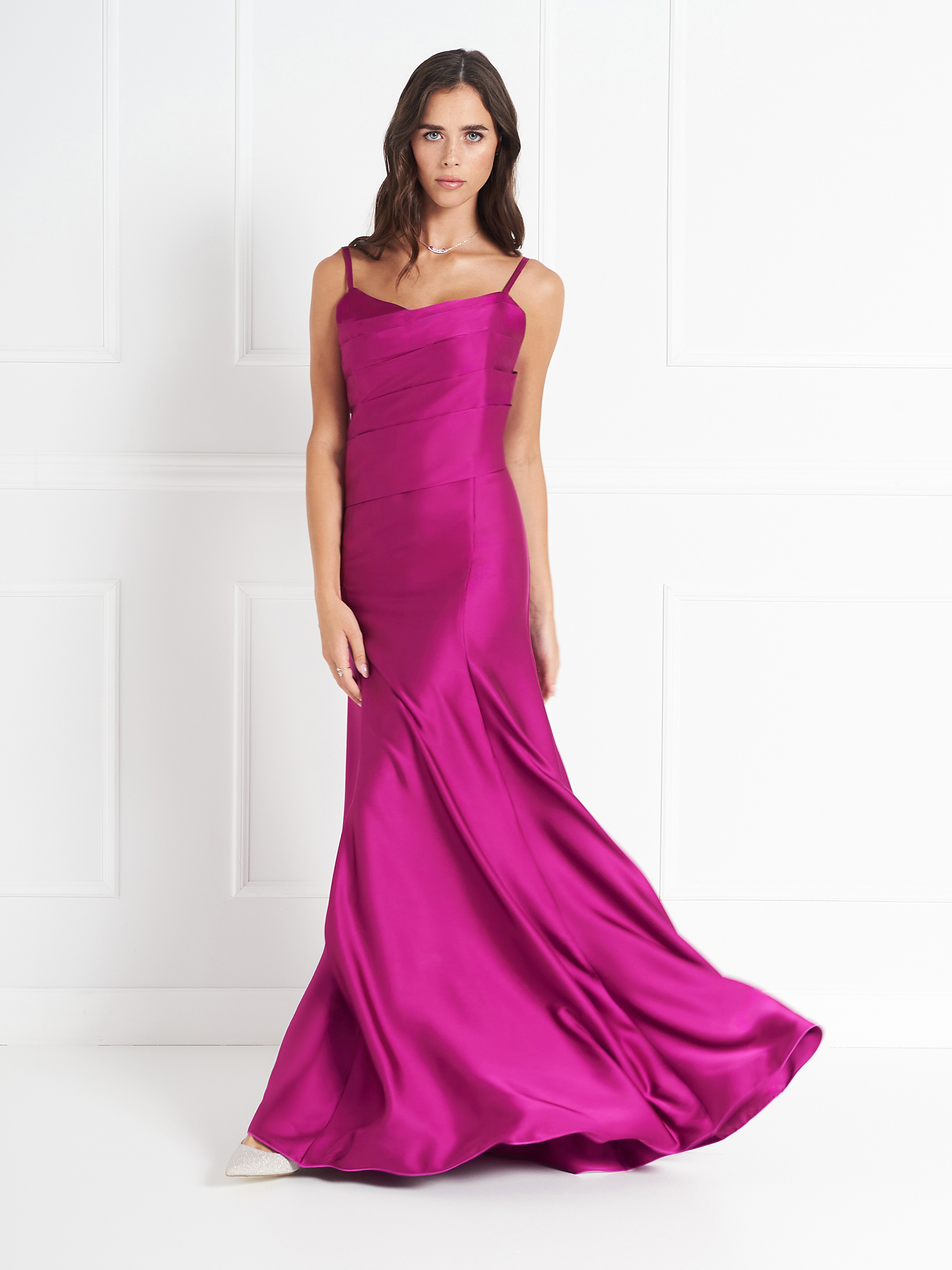 Abito lungo atelier Lampone Rinascimento